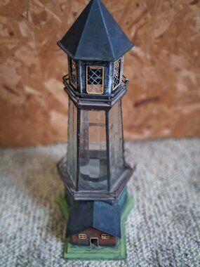 LIGHTHOUSE --GLASS AND METAL --16"HIGH
